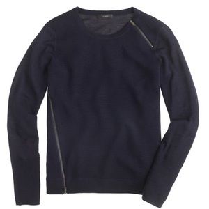 🌾 J.Crew Merino Wool Asymmetrical Zip Sweater